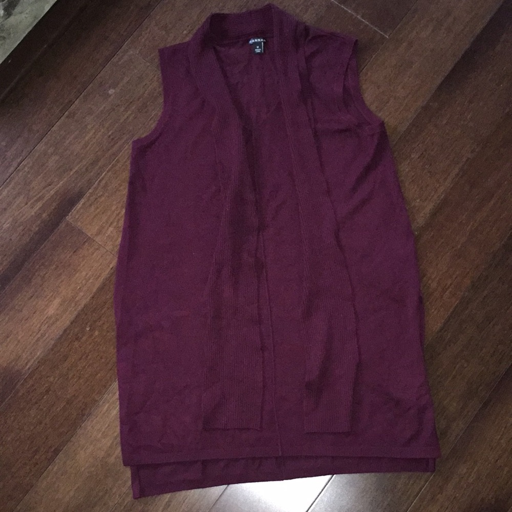 EUC Burgundy Sweater Vest Tunic with Scarf